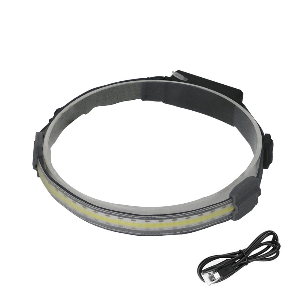 Step-in new COB soft light USB charging light with headlight mini with red light warning outdoor floodlight running headlight