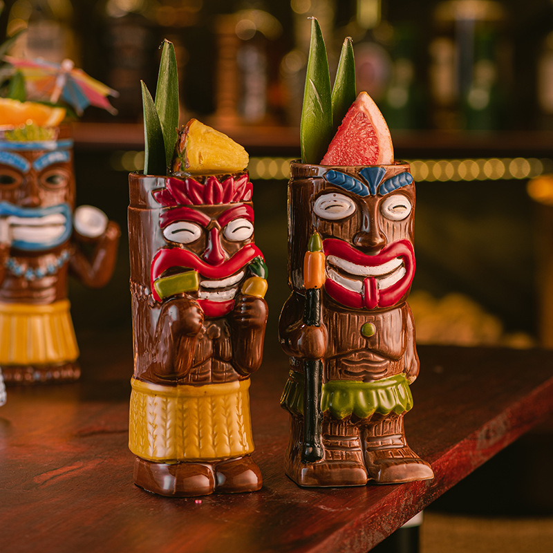 Hawaiian tiki mug creative cocktail Cup ceramic cup bar wine glass Special Cup decoration