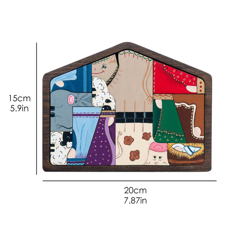 木製パズルキリスト降誕シーン宗教ホーム屋内装飾木製イエスピースイースター装飾|undefined