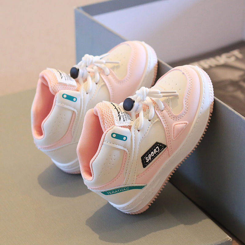 Children's sports shoes 2024 spring boys casual shoes high-top girls shoes soft bottom baby shoes a generation of hair