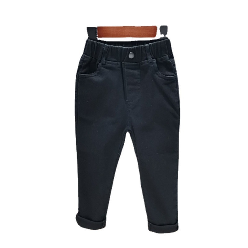 Children's white pants 2024 spring new Korean style boys' stretch casual pants girls' slim fit skinny pants thin