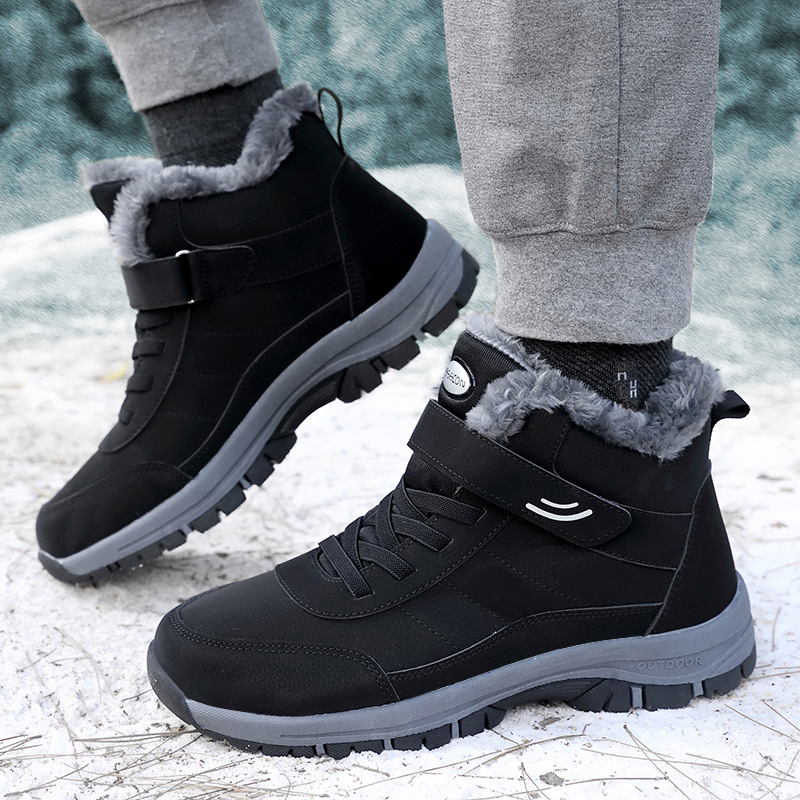 Winter new men's and women's cotton shoes foreign trade warm women's snow boots middle-aged and elderly sports casual shoes waterproof size cross-border