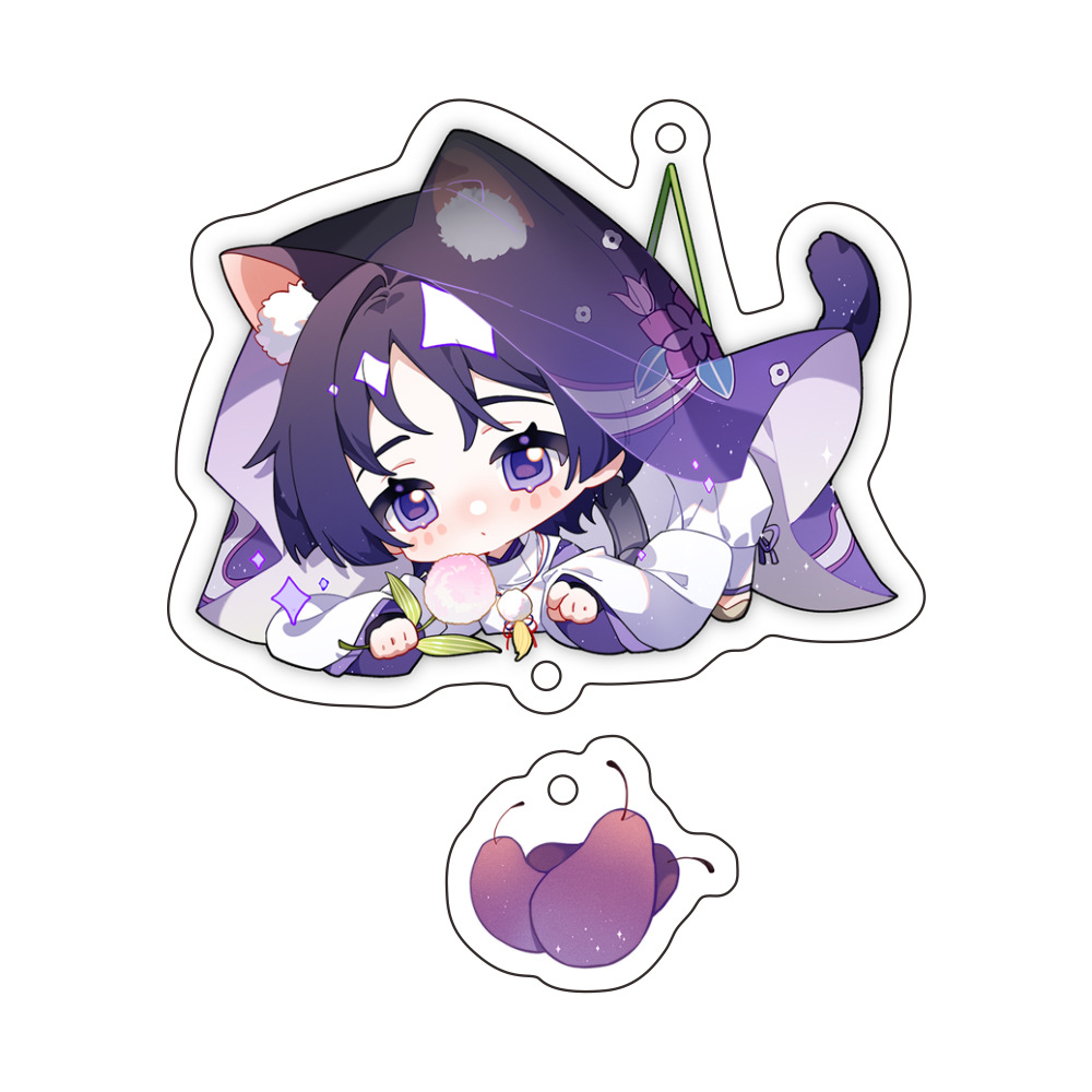 [Worm Meow] Original God Game Keychain Acrylic Pendant Country Collapse Wanderer Scattered Soldiers Secondary Animation Surrounding