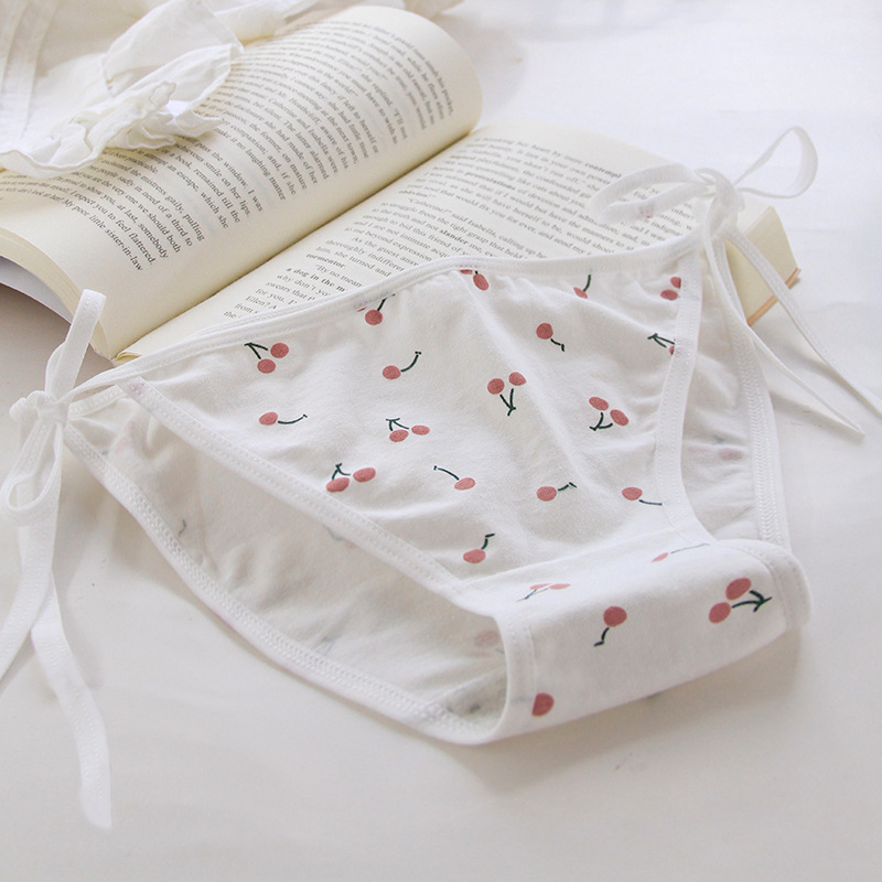 Cherry White Pink Tie Secondary Yuan Fat Times Anime Tie Fat Times Lori Girl Soft Sister Underwear Female 3123