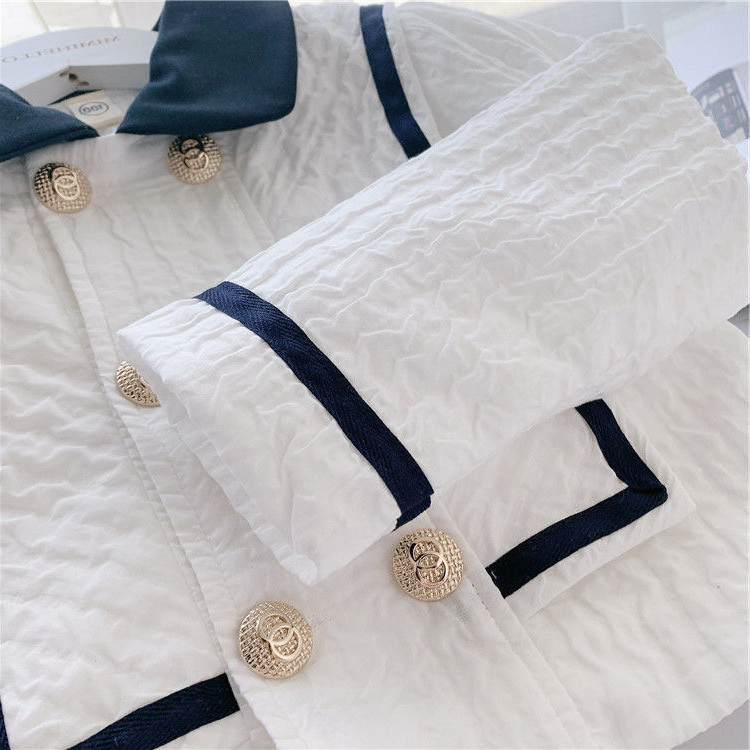 Girl's jk suit preppy style children's dress spring and autumn 2024 New pleated skirt children's clothing baby autumn skirt