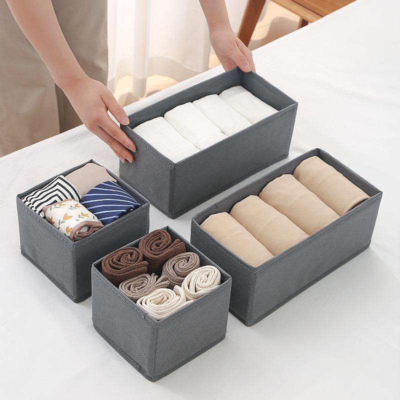 New Clothes Storage Box Household Foldable Non-woven Storage Box Wardrobe Drawer Clothes Underwear Finishing Box
