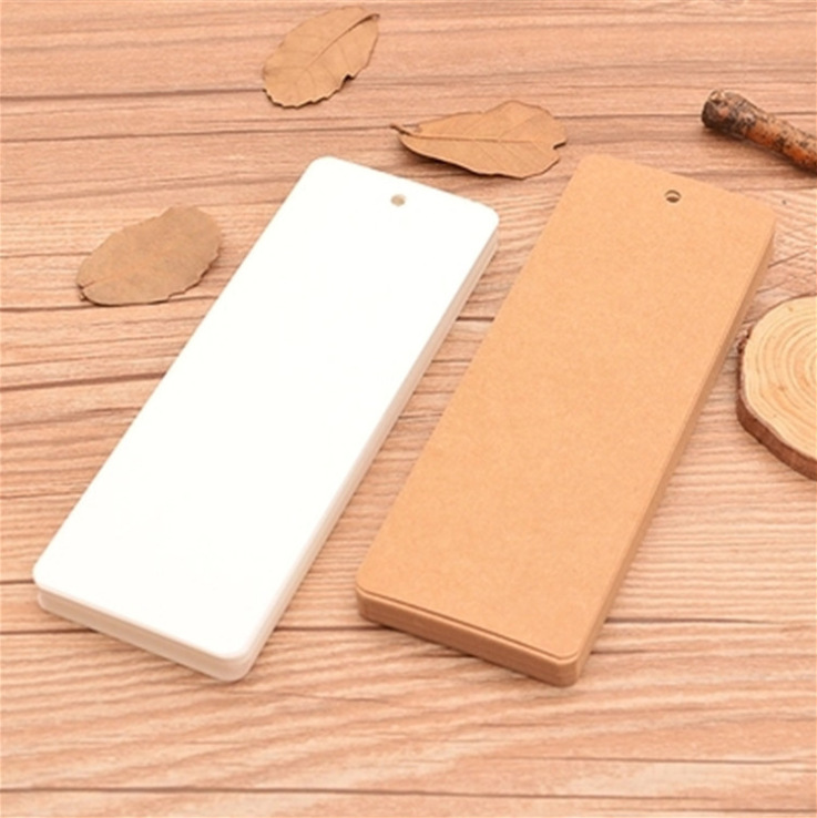 Creative bookmark blank hand-painted card blank rounded corner bookmark DIY kraft paper white card punch cardboard in stock