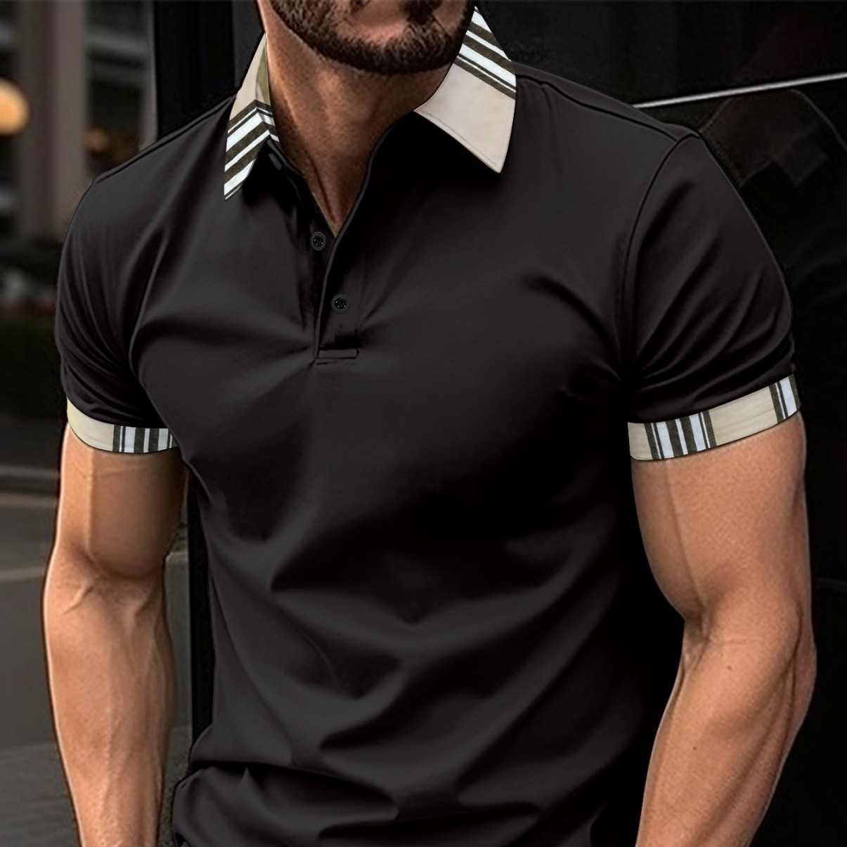 European and American Cross-border 2023 Summer Quick Sale Amazon Lapel Polo Shirt Button Pocket Men's Sports Polo Shirt