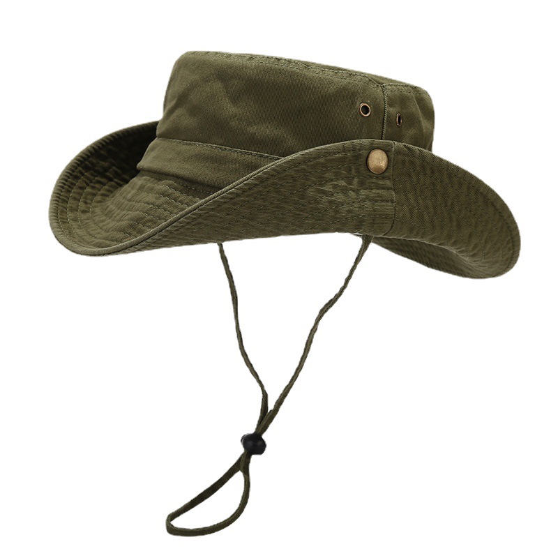 New Style Pure Cotton Breathable Sun Hat Japanese Style Artistic Basin Hat Outdoor Mountaineering Sunscreen Hat Washed Denim Fisherman Hat Trendy