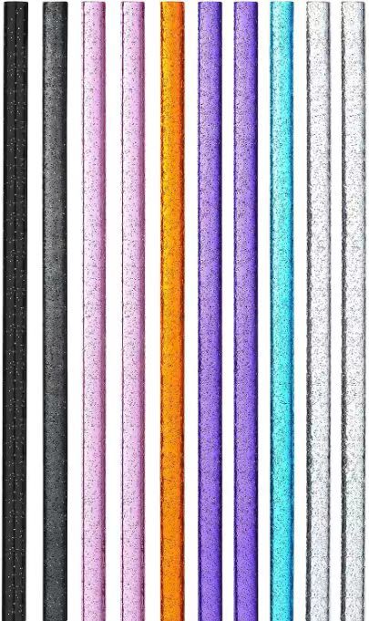 Glitter Straw Cross-border Hot Sale in stock Various Colors PETG Food Grade Material Reusable Drinking Straw