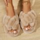 Cross-border Explosions Mao Mao Mao Slippers Women's Autumn and Winter Outfit Non-slip Indoor Thick Bottom Household Hairy Moon Cotton Slippers
