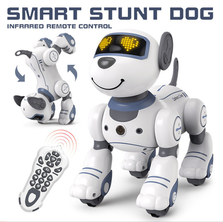 Intelligent voice dialogue charging robot dog touch induction song dance programming remote control robot educational toys