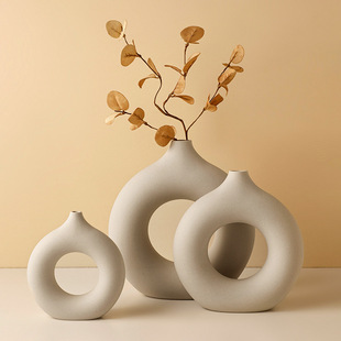 Behan beauty ins circle Ceramic Vase ornaments living room home accessories creative crafts cross-border explosions wholesale