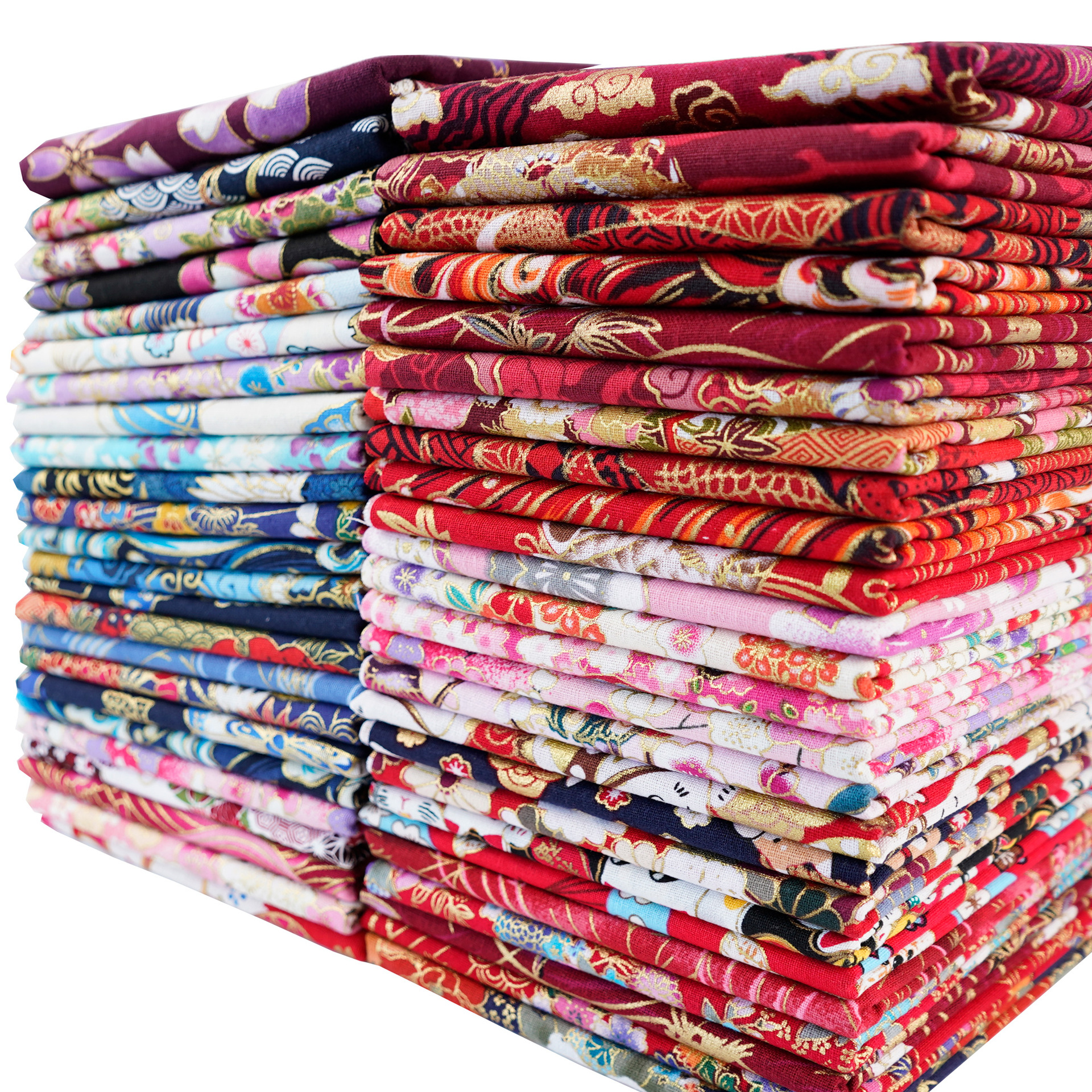 5 Color patchwork cloth set gilding Japanese style floral cloth cotton floral handmade diy cotton cloth wholesale cloth head printing cloth