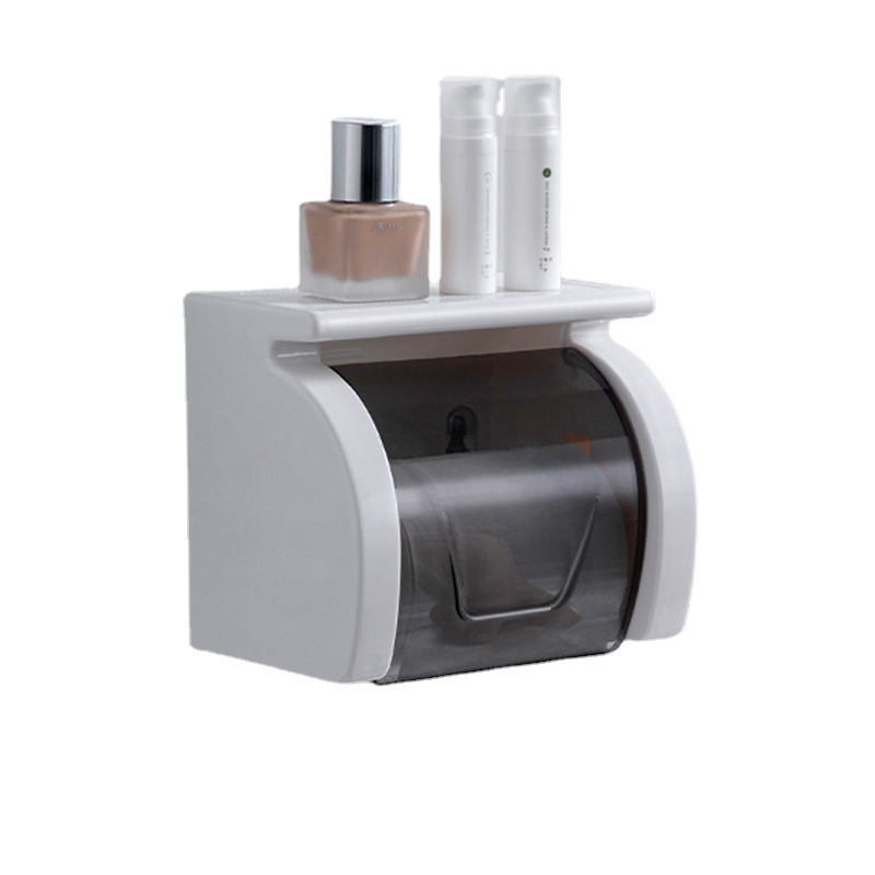 Wall-mounted Tissue Box Punch-free Waterproof Toilet Roll Paper Holder Toilet Roll Paper Hanger Toilet Paper Rack