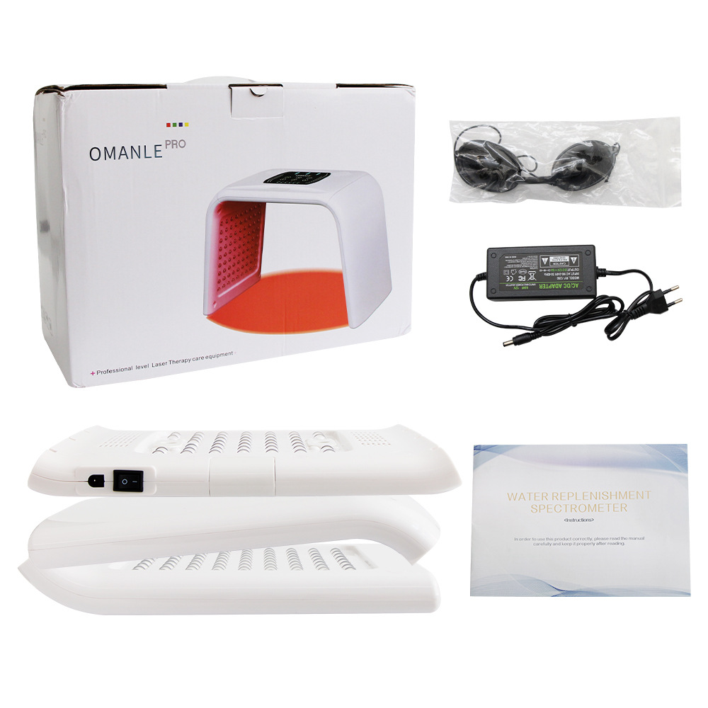 LED Double Hole Cold Spray Spectrometer Beauty Instrument Spray Red and Blue Light Skin Rejuvenation led7 Color Large Row Light Skin Rejuvenation