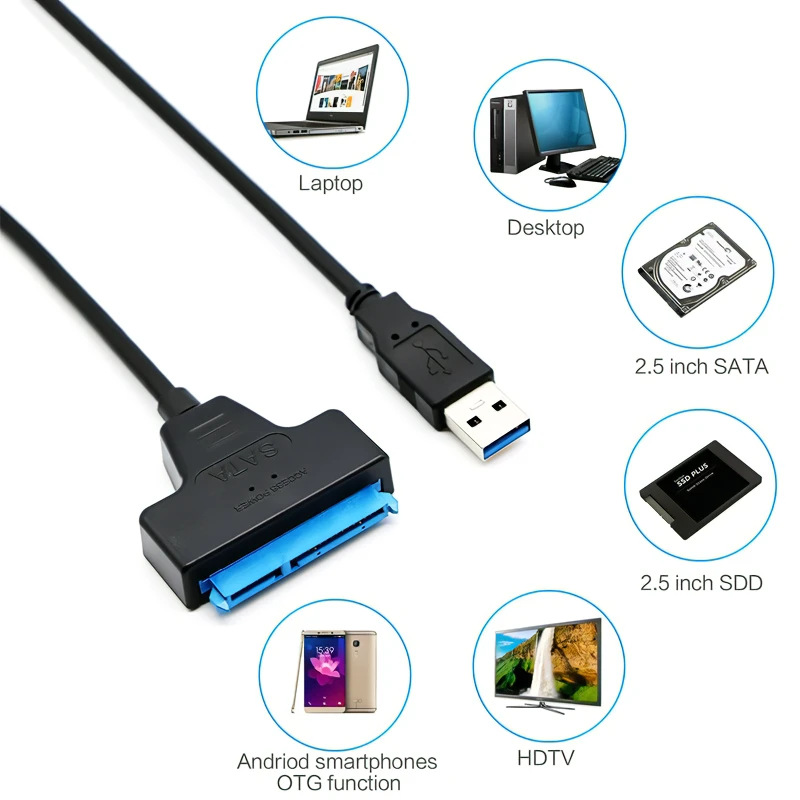 USB3.0转SATA硬盘转接易驱线 2.5寸机械固态硬盘外接硬盘盒数据线