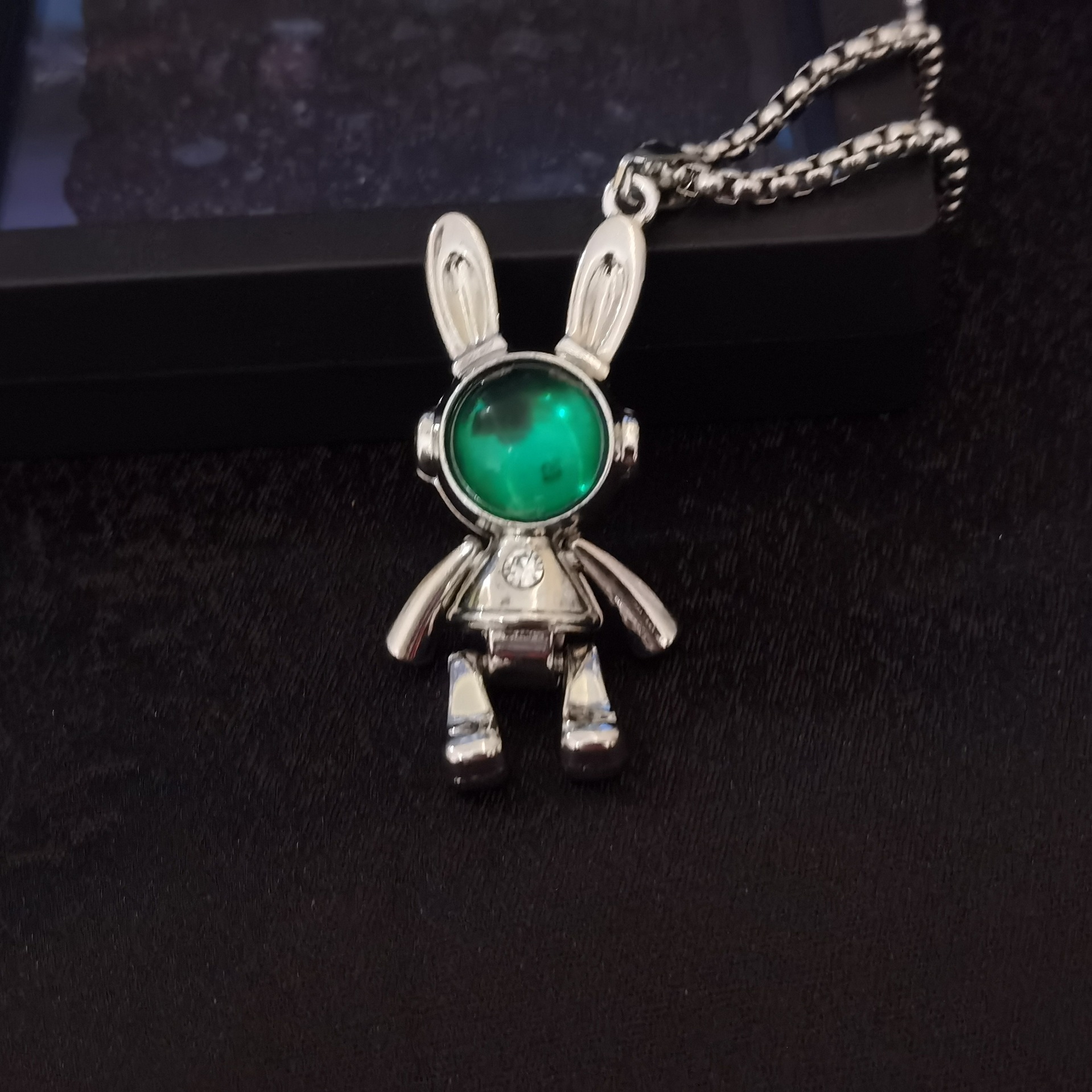 Green colorful space rabbit