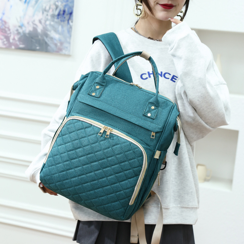 大容量マミーバッグ卸売り新型ファッションファッションファッションファッションシンプルなダブルショルダーバッグ屋外ポータブルカジュアル母子バッグ|undefined