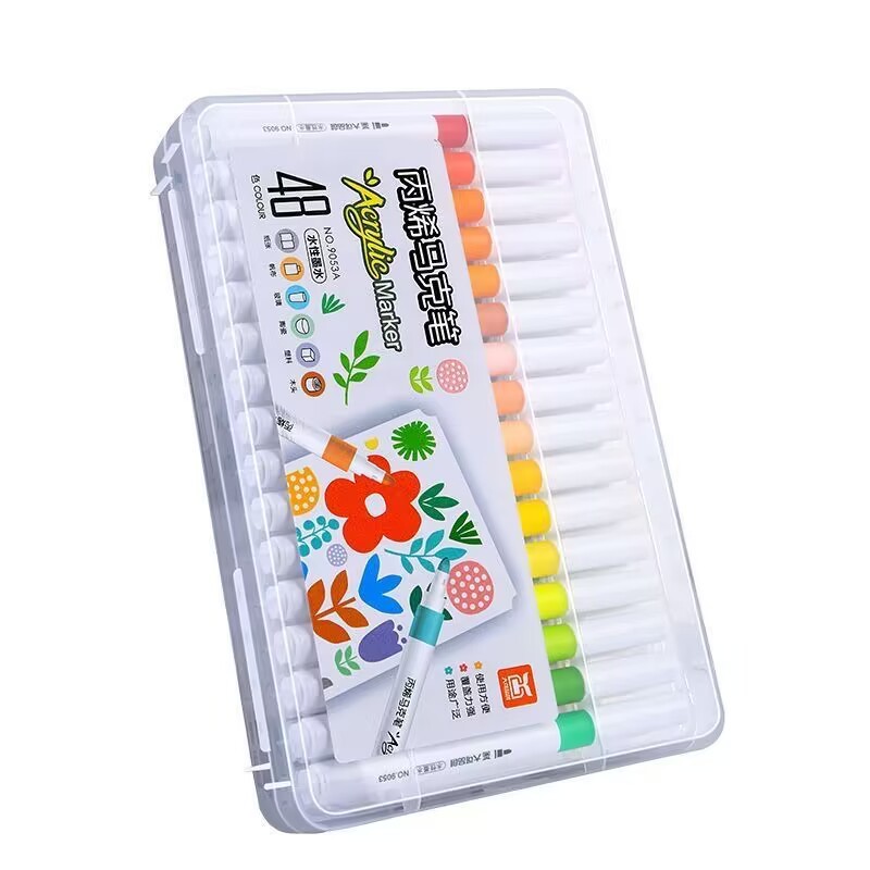 Acrylic marker pen suit wholesale children's students art special 48 color waterproof non-fading impermeable paper can be stacked color