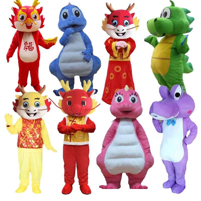 Inflatable Dinosaur Cartoon Doll Costume Cute Walking cos Headgear Props Animal Plush Doll Costume New Year Dragon