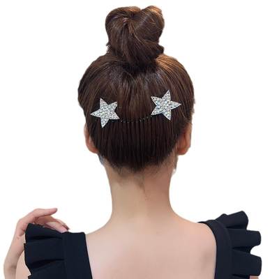 Rhinestone Star Broken Hair Comb Women's Broken Hair Finishing Artifact Invisible Back Head Enchanter Children's Dance Hairpin Comb