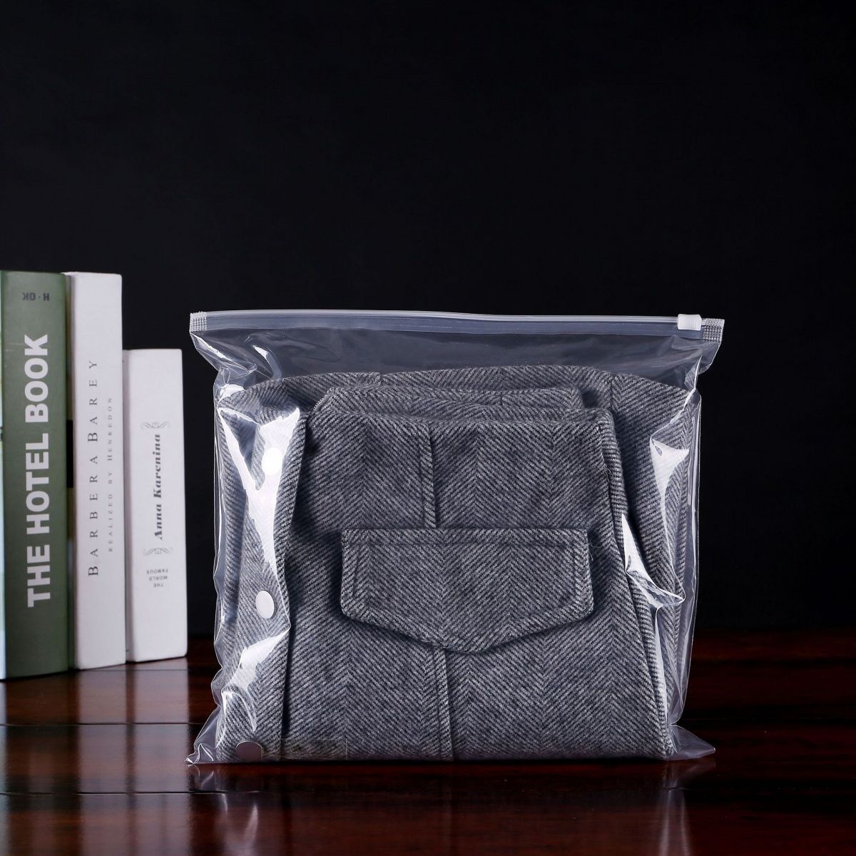 Frosted Zipper Bag Wholesale Spot Clothes Bags Underwear Transparent Pocket Towel Socks Zipper Bag
