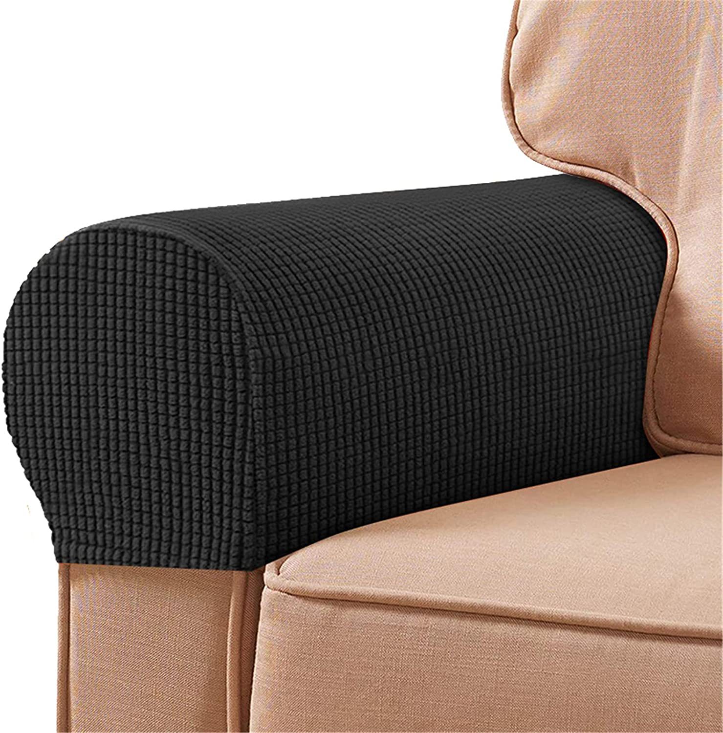 Nordic Stretch Sofa Handheld Gloves Handheld Towel Fleece Solid Color Thickened Non-Slip Full-Cover Protective Cover Pair