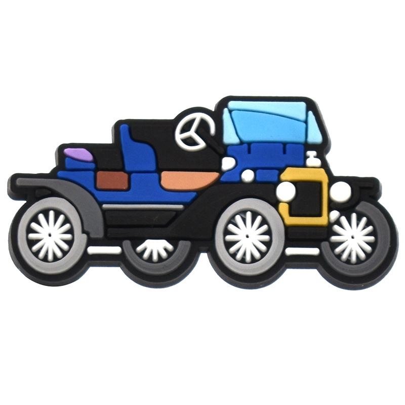 Car series cars hole shoes shoes flower boys beach shoes DIY decorative buckle PVC soft rubber shoe buckle cross-border e-commerce