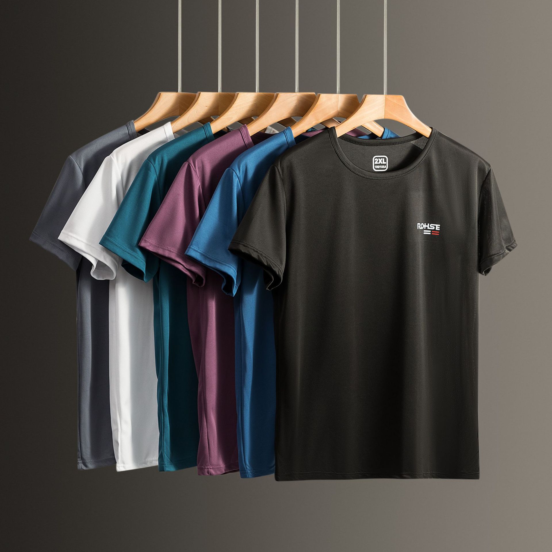 Men's quick-drying air-conditioning ice silk T-shirt thin breathable mesh loose short sleeve half sleeve trendy men's Lovers T-shirt wholesale