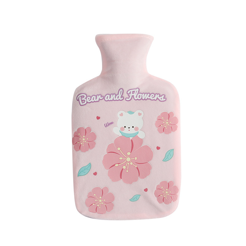Spot wholesale autumn and winter plush rubber water injection hot water bag cute cartoon thick explosion-proof large and small warm water bag