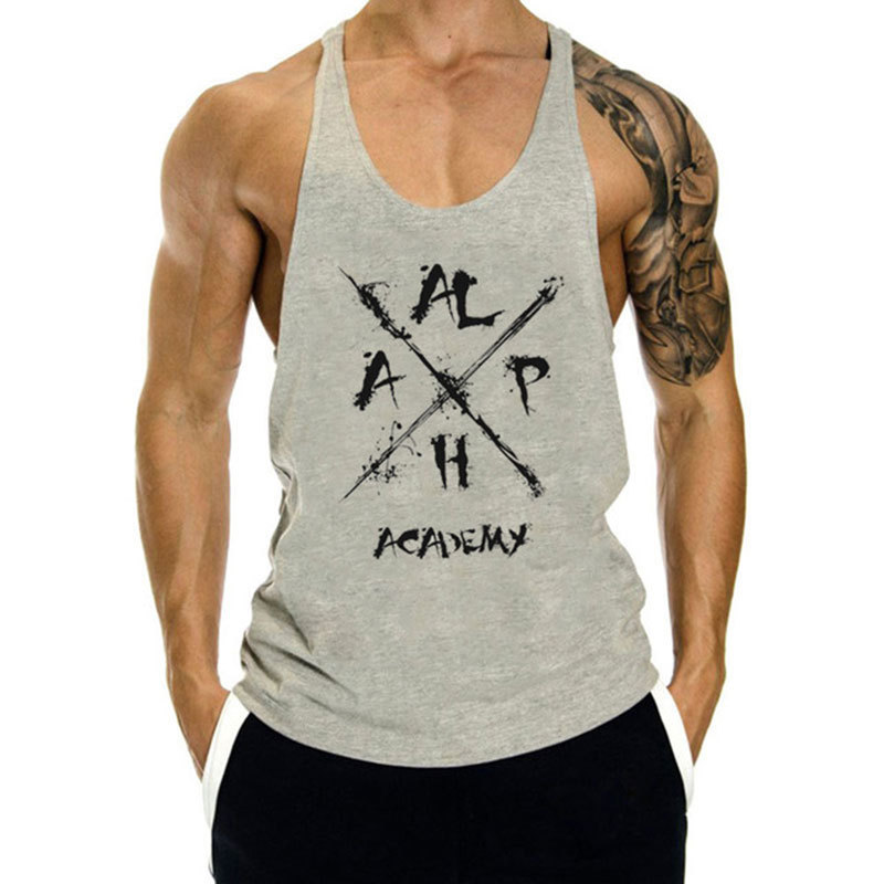 Fitness I-shaped Vest Men's Muscle Captain Breathable Sling Sleeveless T-shirt Men's Sports Clothes