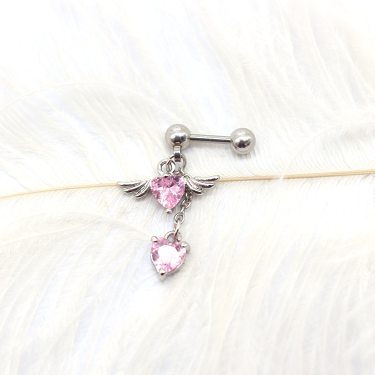 Gaby Europe and the United States cross-border heart-shaped wings ear bone nails Angel Wings earrings earrings pendant earrings factory spot