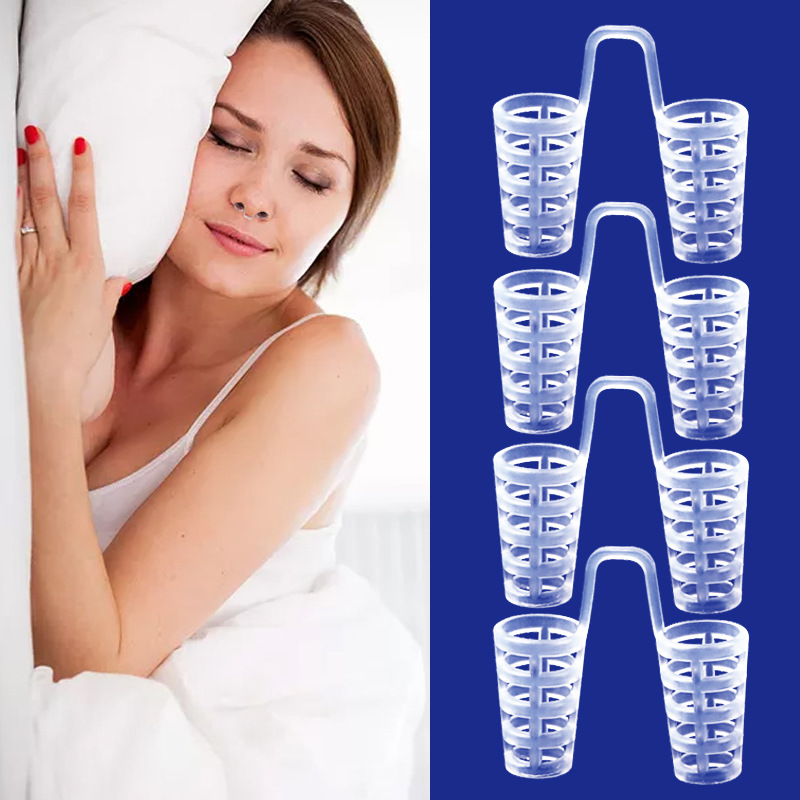 Hollow silicone anti-snoring device mini portable soft ventilation sleeping nose clip anti-snoring plug respirator suit