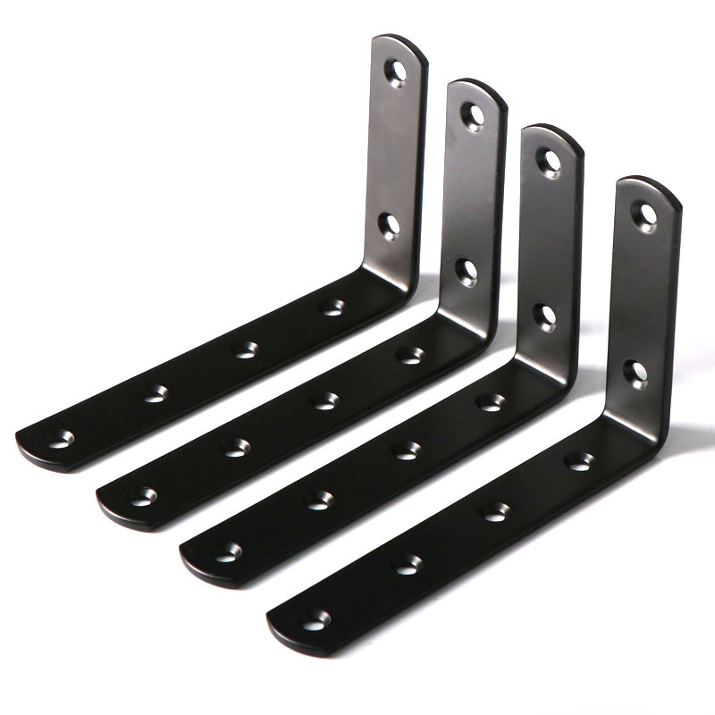125*75 black angle code L-type angle iron wall hanging bracket holder 90-degree right angle cargo support bracket angle support