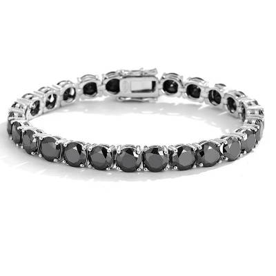 Genuine Black Diamond Moissanite Bracelet Men's Full Diamond S925 Sterling Silver Light Luxury Simple Tennis Chain Drill Pen with Certificate