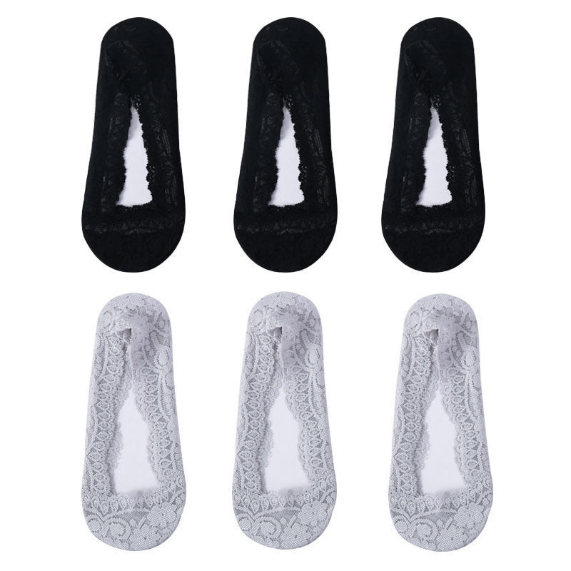 Ankle Socks women's cotton light accent invisible summer thin low-top Korean lace non-slip silicone non-slip short socks