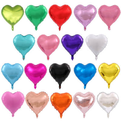 18 inch heart shaped aluminum film balloon birthday wedding party decoration love aluminum foil balloon helium balloon wholesale decoration