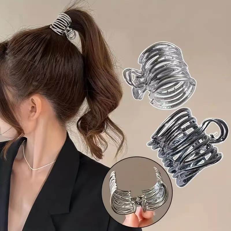 Japanese and Korean new high-grade high ponytail fixed artifact gripper small size back head updo hair clip headdress hairpin for women