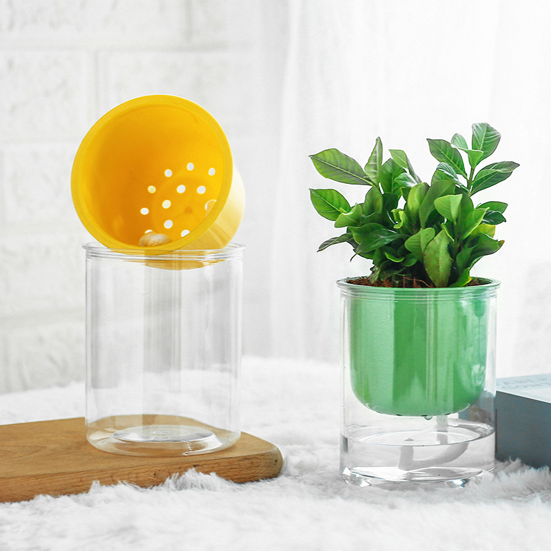 Meixuan Macaron Plastic Platee Pot Color Прозрачный сгущенный спонтанная вода абсорбционная смола цветочный горшок Прямая свиная горшка