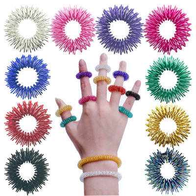 Mini Spring Decompression Finger Massage Ring Finger Massager Mini Spring Decompression Ring Massage Ring