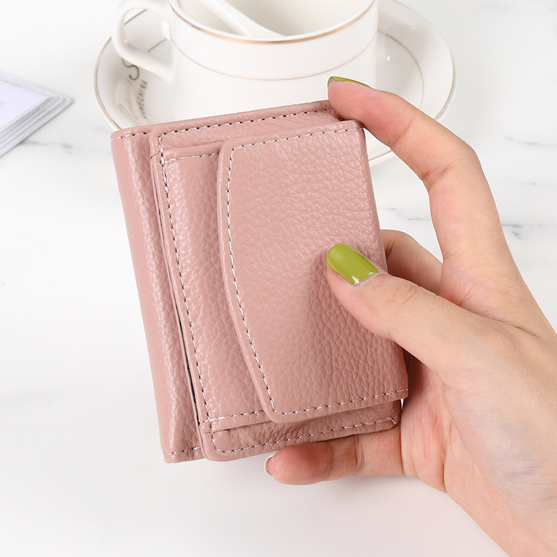 Korean Style Minimalist New Women's Wallet Short Zipper Multi-Card Slot Tri-Fold Large Capacity Anti-Magnetic Zero Wallet for Women Wholesale