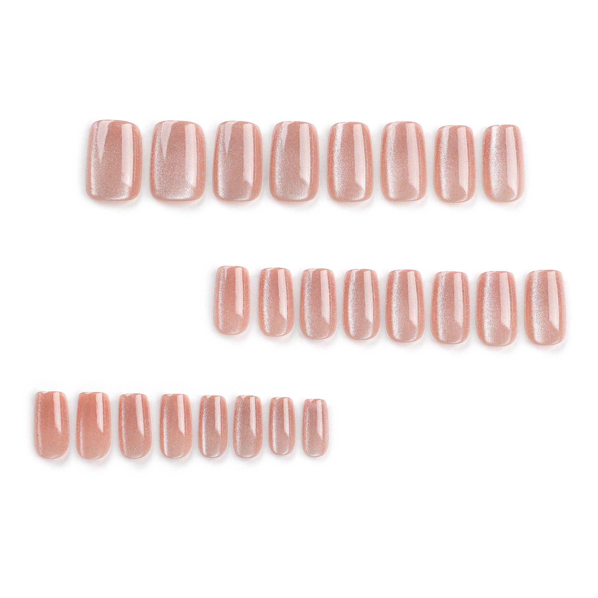 Cat eye short ladder simple wear nail autumn and winter elegant white manicure detachable high-grade nail piece fake nail patch