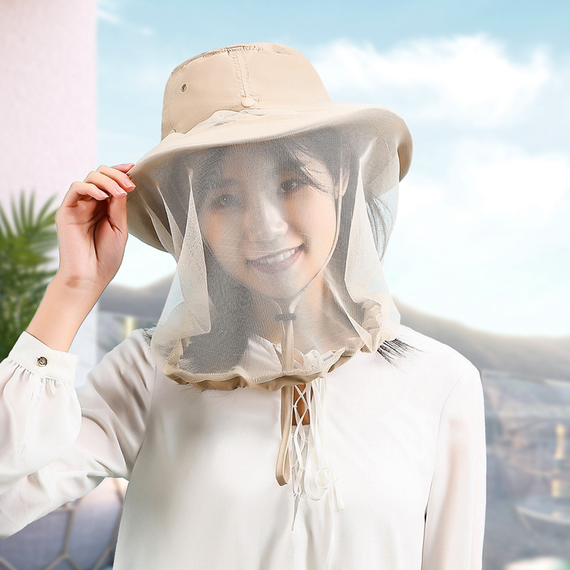 Outdoor anti-mosquito anti-bee anti-sun shawl hat men and women leisure sunshade fisherman fishing leisure hat mask