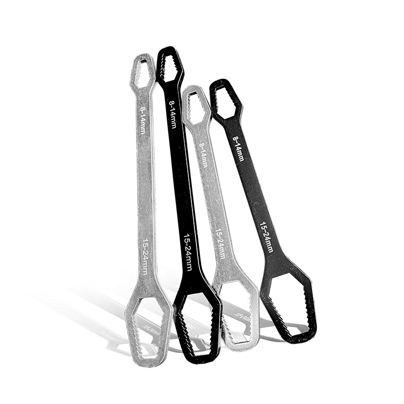 Cross-border multifunctional ring wrench German double-ended self-tightening adjustable dual-purpose wrench 8-24mm adjustable wrench