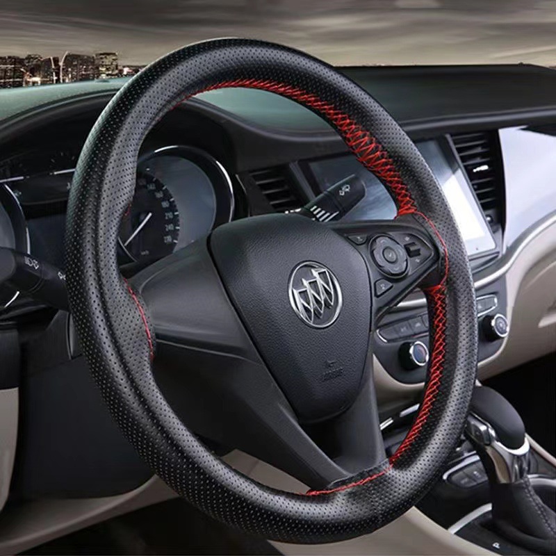 Cross-border car steering wheel cover leather hand-sewn breathable Men's and women's Four Seasons General handmade leather cover non-slip sewn handle cover