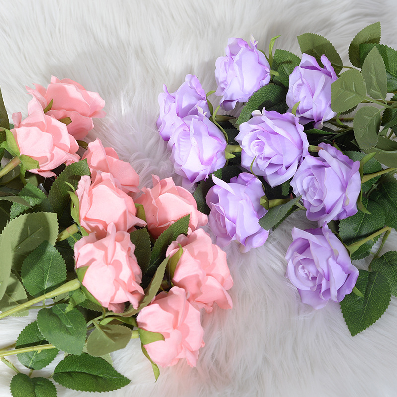 Wholesale artificial rose flower silk flower home living room decoration decoration artificial single red rose fake bouquet
