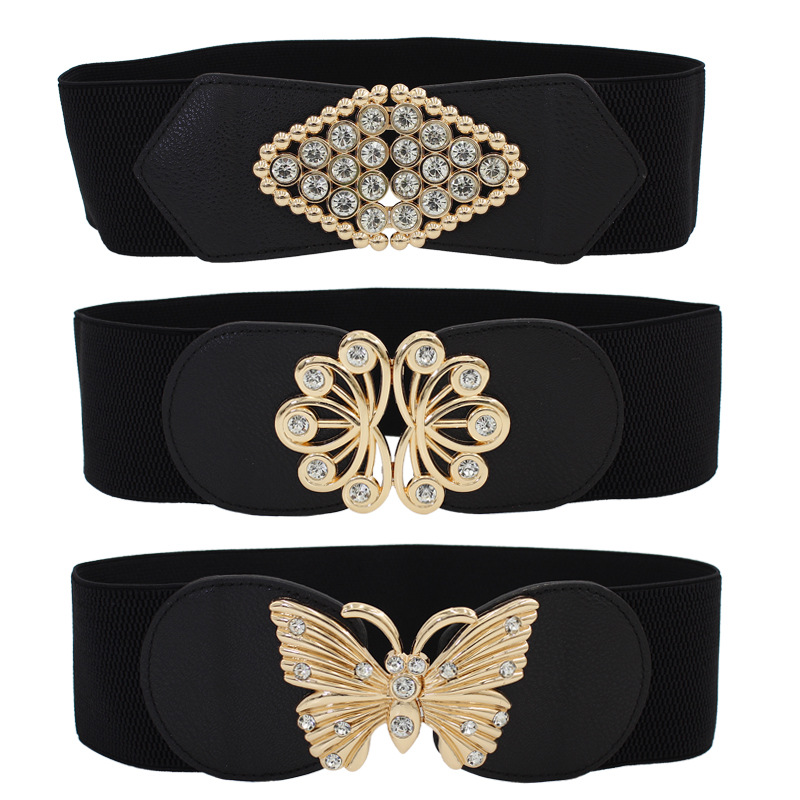 Wide Belt Women's Decorative Skirt Coat Waistband All-match Buckle Elastic Waist Cover Seven Available in Three Sizes