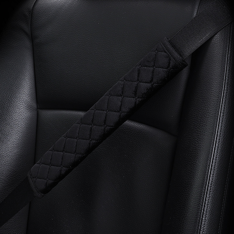 Factory wholesale car supplies interior lengthened soft crystal short velvet car seat belt shoulder protective cover pair