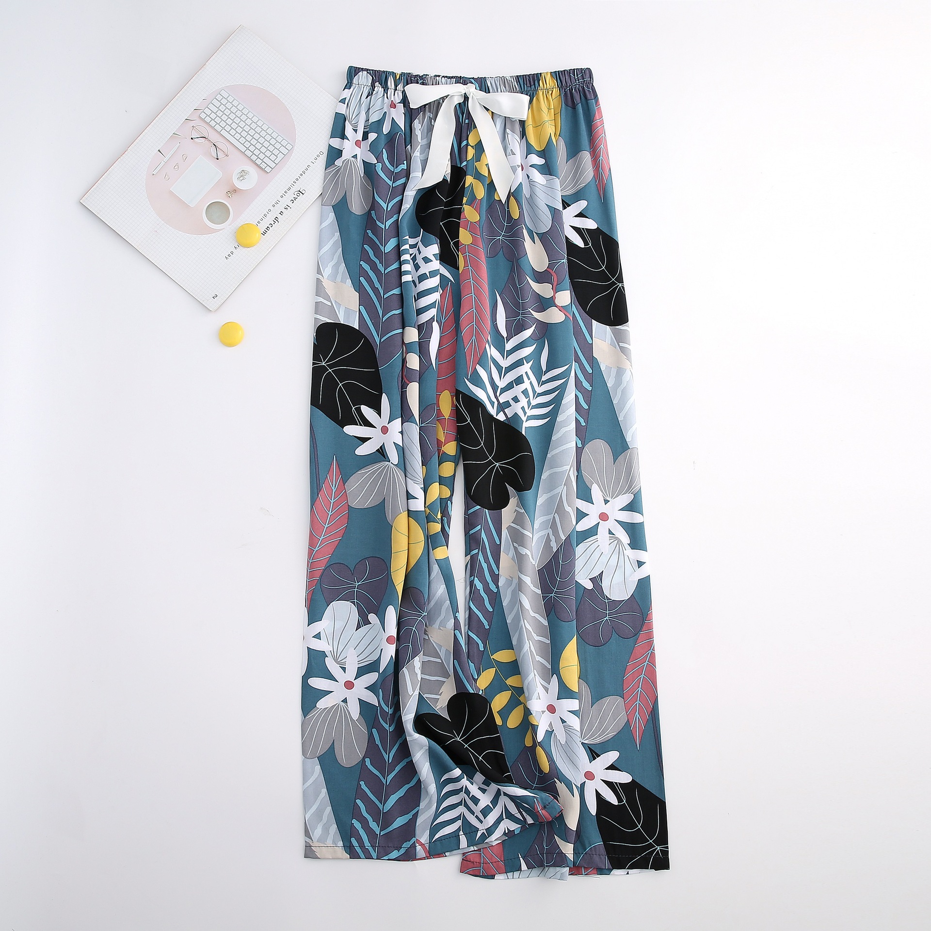 Pyjamahose aus Baumwolle und Seide für Damen, weite Hosen, Außenhandel, Sommer, neue große Größe, lockere Oberbekleidung für Schwangere_voghion.com